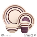 16PCS hochwertige handbemalte graue Keramik-Dinner-Set